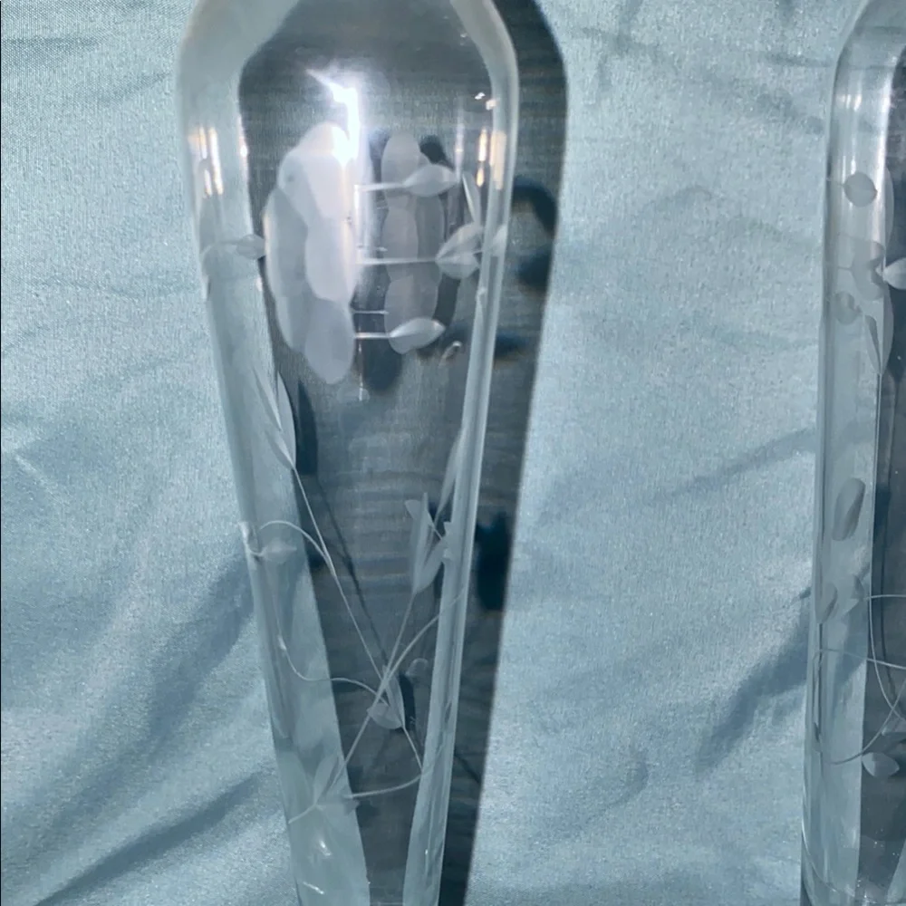BX48 Vintage Heritage Princess House Elegant Glass Vases - Set of 2
